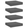 vidaXL Set of 4 - High Gloss Gray Floating Wall Shelves - Honeycomb MDF and Metal Frame - 9.1"x9.3"x1.5" view 1