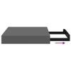 vidaXL Set of 4 - High Gloss Gray Floating Wall Shelves - Honeycomb MDF and Metal Frame - 9.1"x9.3"x1.5" view 4
