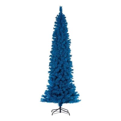 Vickerman 6.5' x 27" Flocked Turquoise Fir Artificial Unlit Pencil Christmas Tree.