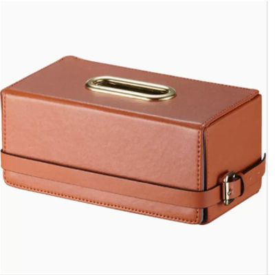Fresh Orange Leather Tissue Box Living Room Bedroom Car Decoration Tissue Box (Color : A, Size : 24 * 13.5 * 10cm)