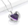 SHEIL Always in My Mind Angel Wing Hug Crystal Heart Shape Necklace Cremation Pendant Memorial Ash Holder Urn Funeral Keepsake Jewelry,4 view 2