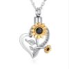 SHEIL Sunflower Urn Pendant Necklace for Women Girl Jewelry Gift Memorial Human/Pet Cremation Ashes Keepsake,2 view 1