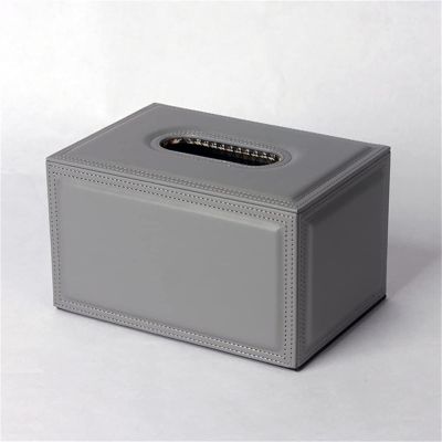 Black Rectangular Medium Tissue Box Leather Tissue Box Home Decor No Ring (Color : Grey, Size : 195 * 135 * 115CM)