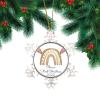 2022 Baby First Christmas Christmas Tree Hanging Ornaments Deer Antlers Pink Rainbow Snowflake Ornament Girls for New Parents view 3