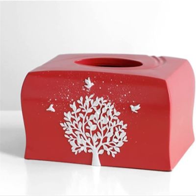 Creative Tissue Box Whit ree Pattern Decorative Boxe Home Decor Organizer Tissue Roll Paper Box Holder Storage Tissuebox (Color : A)