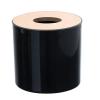 Bamboo wood tissue box living room coffee table simple paper box napkin tray household paper pumping box home roll paper tube (Color : Black) view 1