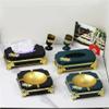Alloy household tissue box living room European-style ornaments coffee table drawing paper box hotel (Color : Black) view 3
