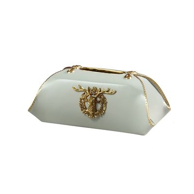 Creative Resin Tissue Storage Box Home Tissue Box Holder Decoration Kleenexs Box Rangement Papier Home Accessories (Color : White)