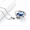 SHEIL Always in My Mind Angel Wing Hug Crystal Heart Shape Necklace Cremation Pendant Memorial Ash Holder Urn Funeral Keepsake Jewelry,3 view 3