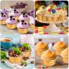 150 Pcs Aluminum Foil Baking Cup Disposable Ramekins with Lids 5oz Mini Cupcake Liners Flan Mold Mini Cake Pans with Lids Disposable Cake Tins for Pudding Desert Creme Brulee (Gold, Silver) view 4