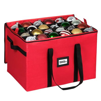 Christmas Ornament Storage Container,Box Stores Up to 96, Adjustable Dividers, Large Organizer Bin to Protect and Store Holiday Dcor