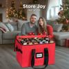 Christmas Ornament Storage Container,Box Stores Up to 96, Adjustable Dividers, Large Organizer Bin to Protect and Store Holiday Dcor view 2