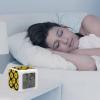 Donnapink Yellow Sunflowers Seamless On Black Mini Digital Alarm Clock, Wake Up Bedside Clock with LED Night Glowing Cube Display and Temperature Feature view 4