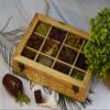 Decorative Masala Dabba Organizer with Glass Lid, 9 Fixed Compartments & Spoon, Spice Storage Container, Ideal for Seasonings & Herbs, Perfect for Gift (Yellow Albond-12 Fixed Container) view 3