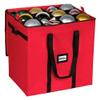 Christmas Extra Large Ornament Storage Container - Box Stores Up to 48  6 Ornaments  With 4 Individual Trays -Heavy Duty 600D Tear Resistant Material, Zippered, Adjustable Dividers. view 1