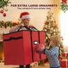 Christmas Extra Large Ornament Storage Container - Box Stores Up to 48  6 Ornaments  With 4 Individual Trays -Heavy Duty 600D Tear Resistant Material, Zippered, Adjustable Dividers. view 2