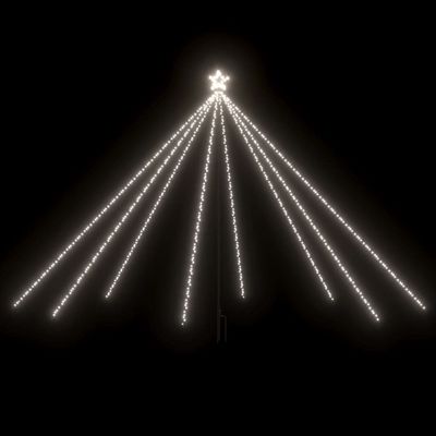 vidaXL Christmas Tree Lights with 576 LEDs, Multi-Effect Indoor and Outdoor Decoration - Cold White, 12 ft