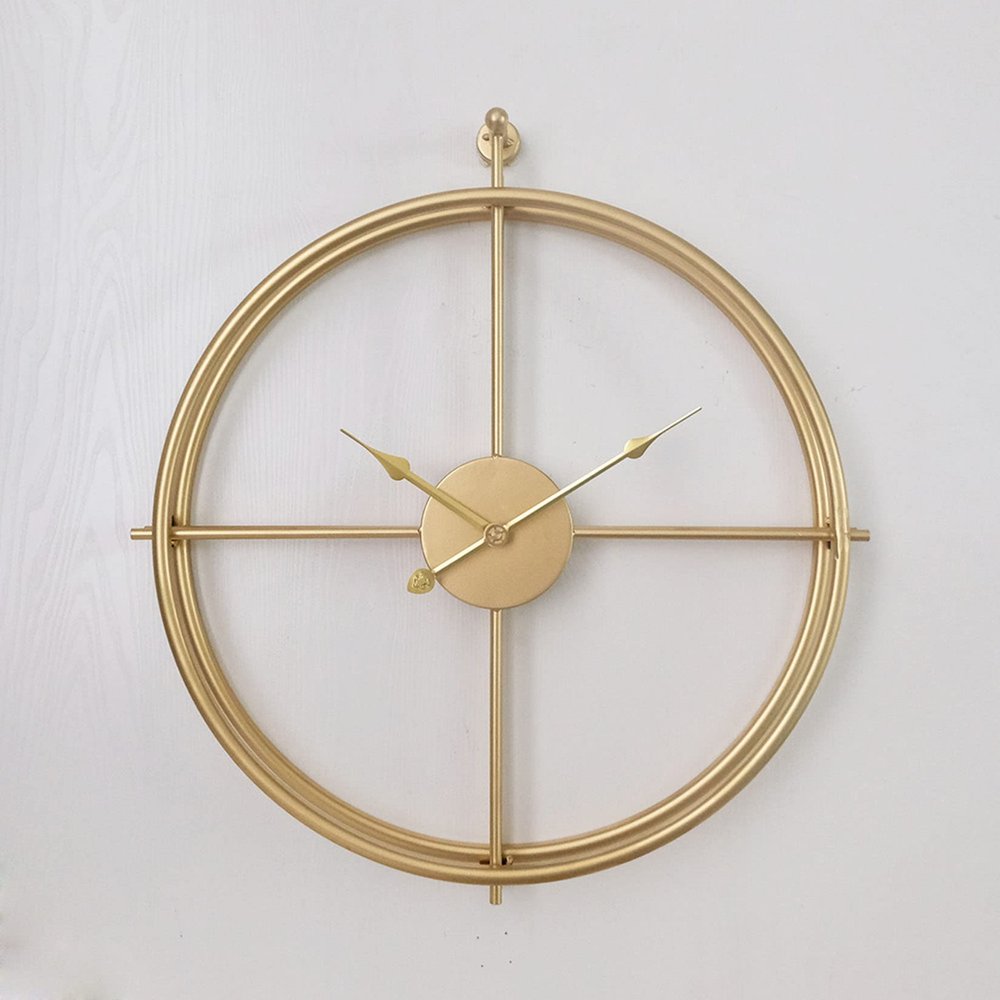 Jayiaine Wall Clock,Large Modern Decorative Wall Clock for Living Room Decor,Silent Wall Clock Non-Ticking Lightweight Clocks for Dining Room Living Room Bedroom Kitchen Sturdy 22''20'',Gold