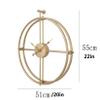 Jayiaine Wall Clock,Large Modern Decorative Wall Clock for Living Room Decor,Silent Wall Clock Non-Ticking Lightweight Clocks for Dining Room Living Room Bedroom Kitchen Sturdy 22''20'',Gold view 3