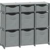 9 Cube Storage Organizer With Bins Included - Closet Storage With 9 Storage Bins - Easy To Assemble Storage Unit With Drawers - Closet Organization For Clothes, Bedroom, Nursery, & Toys (Light Grey) view 1