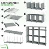 9 Cube Storage Organizer With Bins Included - Closet Storage With 9 Storage Bins - Easy To Assemble Storage Unit With Drawers - Closet Organization For Clothes, Bedroom, Nursery, & Toys (Light Grey) view 4