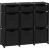 9 Cube Storage Organizer With Bins Included - Closet Storage With 9 Storage Bins - Easy To Assemble Storage Unit With Drawers - Closet Organization For Clothes, Bedroom, Nursery, & Toys (Black) view 1