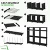 9 Cube Storage Organizer With Bins Included - Closet Storage With 9 Storage Bins - Easy To Assemble Storage Unit With Drawers - Closet Organization For Clothes, Bedroom, Nursery, & Toys (Black) view 4