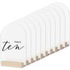 Frosted Acrylic Arch Sign with Wood Stand-10 Pack 5x7 Inch Blank Arch Acrylic Sheets with 4 Inch Wood Base, DIY Frosted Arch Sign Blank for Wedding Table Numbers view 1