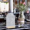 Frosted Acrylic Arch Sign with Wood Stand-10 Pack 5x7 Inch Blank Arch Acrylic Sheets with 4 Inch Wood Base, DIY Frosted Arch Sign Blank for Wedding Table Numbers view 3