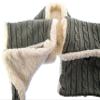5 STAR SUPER DEALS Sherpa Shawl Scarf With Large Pockets - Warm & Reversible Cable Knit Fleece With Inner Sherpa - Blanket Shoulder Wrap - Gray view 3