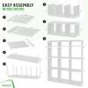 12 Cube Storage Organizer With Bins Included - Closet Storage With 12 Storage Bins - Easy To Assemble Storage Unit With Drawers - Closet Organization For Clothes, Bedroom, Nursery, & Toys (White-Grey) view 4