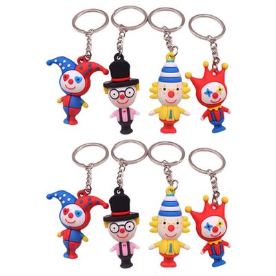 ibasenice 8pcs Clown Keychains Cute Cartoon Pendant for Bags Multi-functional Decorative Accessories for Boys and Girls and Adults for