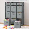 12 Cube Storage Organizer With Bins Included - Closet Storage With 12 Storage Bins - Easy To Assemble Storage Unit With Drawers - Closet Organization For Clothes, Bedroom, Nursery, & Toys (Grey) view 2