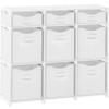 9 Cube Storage Organizer With Bins Included - Closet Storage With 9 Storage Bins - Easy To Assemble Storage Unit With Drawers - Closet Organization For Clothes, Bedroom, Nursery, & Toys (White-Grey) view 1