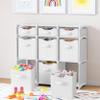 9 Cube Storage Organizer With Bins Included - Closet Storage With 9 Storage Bins - Easy To Assemble Storage Unit With Drawers - Closet Organization For Clothes, Bedroom, Nursery, & Toys (White-Grey) view 2