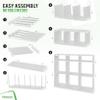 9 Cube Storage Organizer With Bins Included - Closet Storage With 9 Storage Bins - Easy To Assemble Storage Unit With Drawers - Closet Organization For Clothes, Bedroom, Nursery, & Toys (White-Grey) view 4