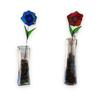 3D Stained Glass Flower Home Decor Ornaments: Premium Handmade Glass Art in USA (Red & Blue (Set of 2)) view 2