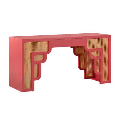 Tov Furniture Suzie Rattan Executive Desk (Coral Pink)