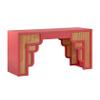 Tov Furniture Suzie Rattan Executive Desk (Coral Pink) view 1