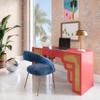 Tov Furniture Suzie Rattan Executive Desk (Coral Pink) view 2