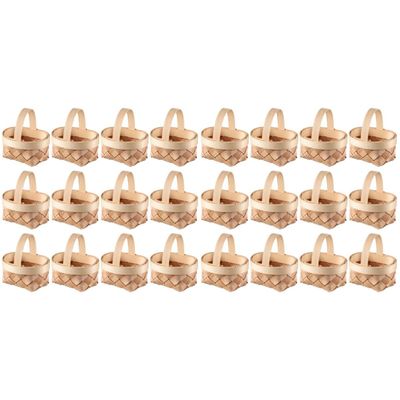24pcs Fruit Ornaments for DIY Organization Snack Woven Storage Picnic Center Farmhouse Mini Hanging Handles Multi-Function Display Dollhouse Empty Landscape Miniature