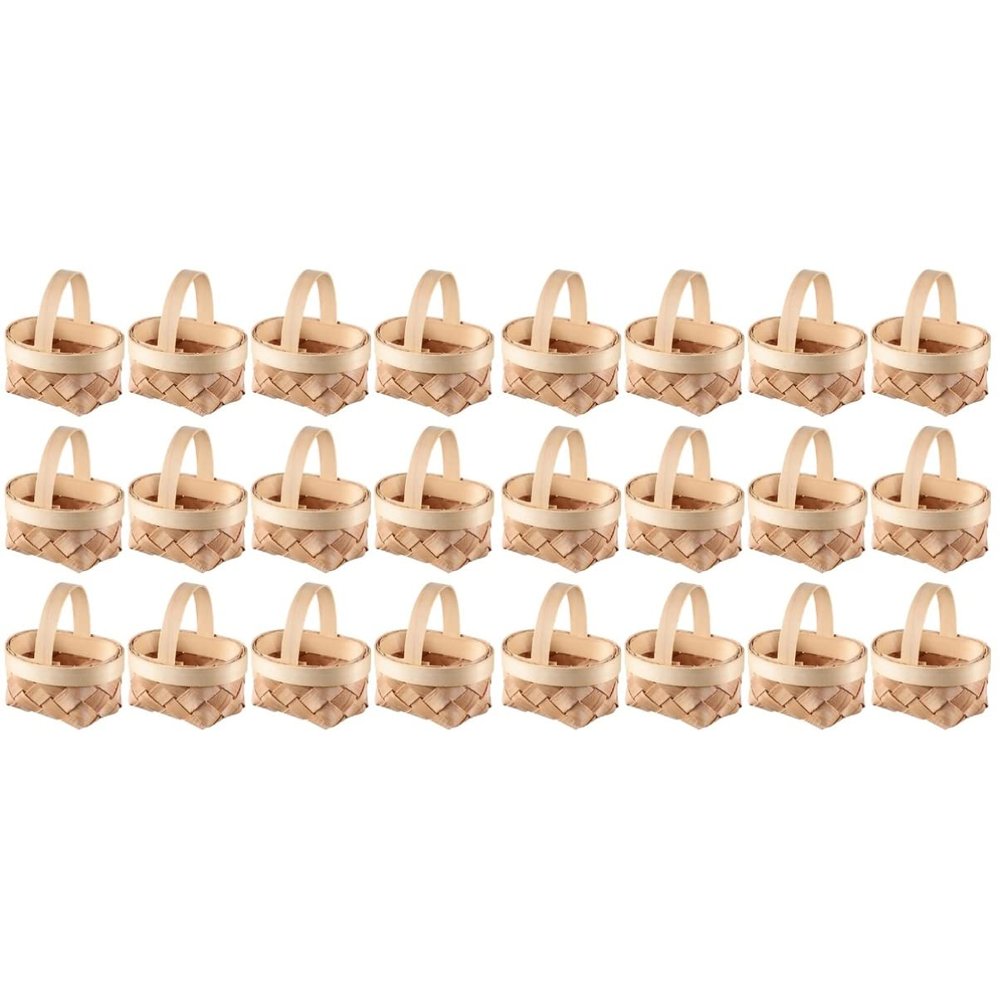 24pcs Fruit Ornaments for DIY Organization Snack Woven Storage Picnic Center Farmhouse Mini Hanging Handles Multi-Function Display Dollhouse Empty Landscape Miniature