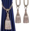 1PC Polyester Tassel Tiebacks Curtain Holder Handmade Tassel for Decoration Rope Curtain Hanging Balls for Livingroom Accessori,Black,4pcs view 3