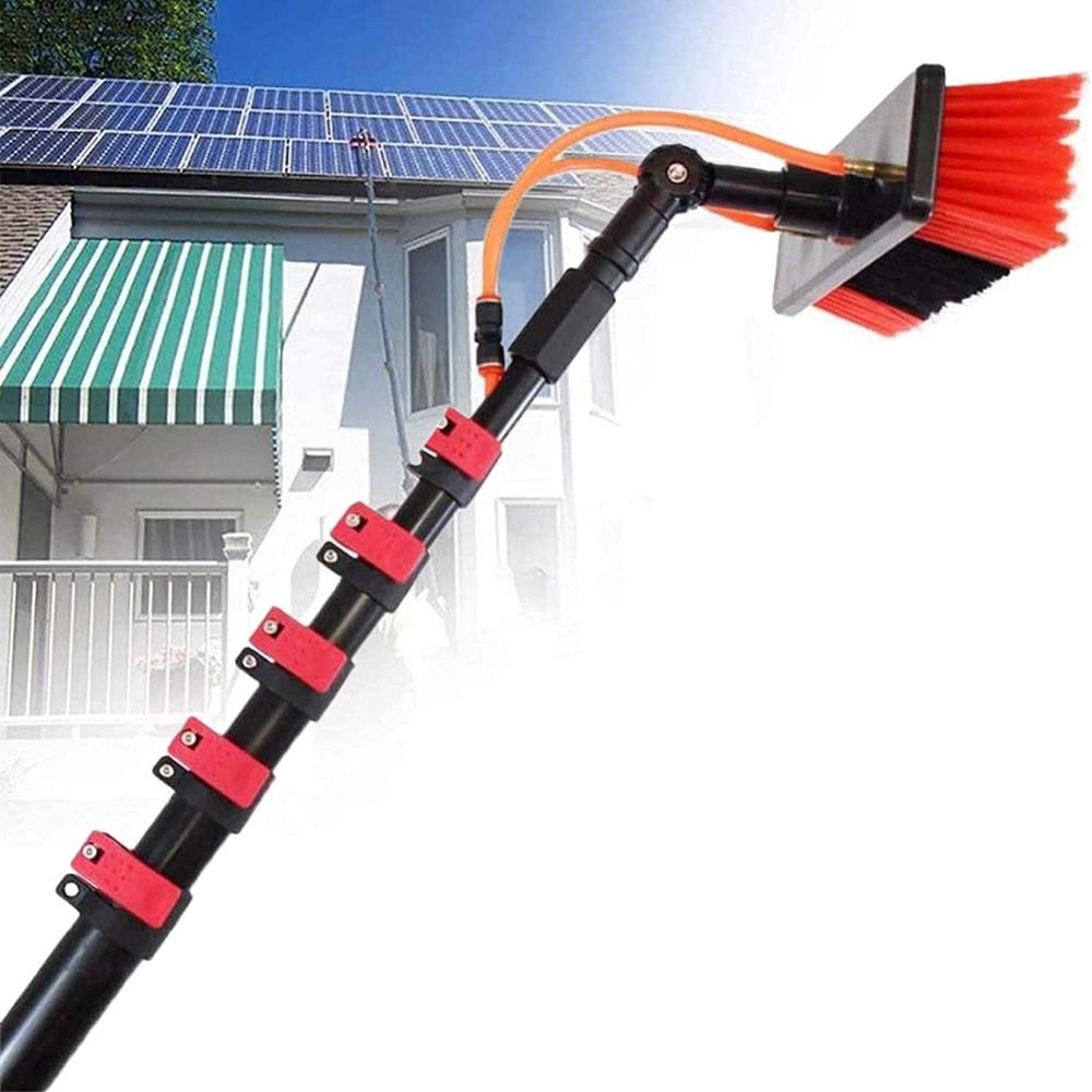 water fed pole kit window cleaning brush outdoor Window Cleaning Pole, Window Cleaning Brush, Cleaner Kit, Water/Hose Fed Pole, Cleaning Photovoltaic And Solar Panels Water Brush (Size : 18FT/5.4M)