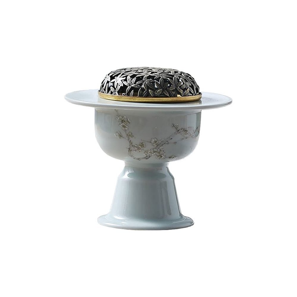 UNNS Incense Holder Incense Burner Ceramic Incense Burner with Lid Mosquito Incense Burner Household Incense Burner Antique Celadon High-Foot Incense Burner Waterfall Incense Burner