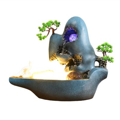 moisture Tabletop Fountain Desktop Water Fountains - Indoor Waterfall Desktop Fountain Micro Landscape Circulating Water Fountain Indoor Fountain (Color : A)