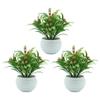 Yardwe 3pcs Faux Potted Bonsai Plants Artificial Decoration for Lifelike Simulation Plants for Table Shelf Easy Care and Cleaning Look view 1