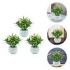 Yardwe 3pcs Faux Potted Bonsai Plants Artificial Decoration for Lifelike Simulation Plants for Table Shelf Easy Care and Cleaning Look view 2