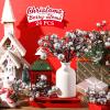 Geosar 24 Pieces Christmas Glitter Berries Stems 10 Inch Christmas Berry Picks Artificial Glittered Berries Ornaments Floral Stems for Xmas Tree,Home Wreath,Party Decoration(Silver) view 3