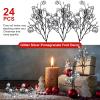 Geosar 24 Pieces Christmas Glitter Berries Stems 10 Inch Christmas Berry Picks Artificial Glittered Berries Ornaments Floral Stems for Xmas Tree,Home Wreath,Party Decoration(Silver) view 4
